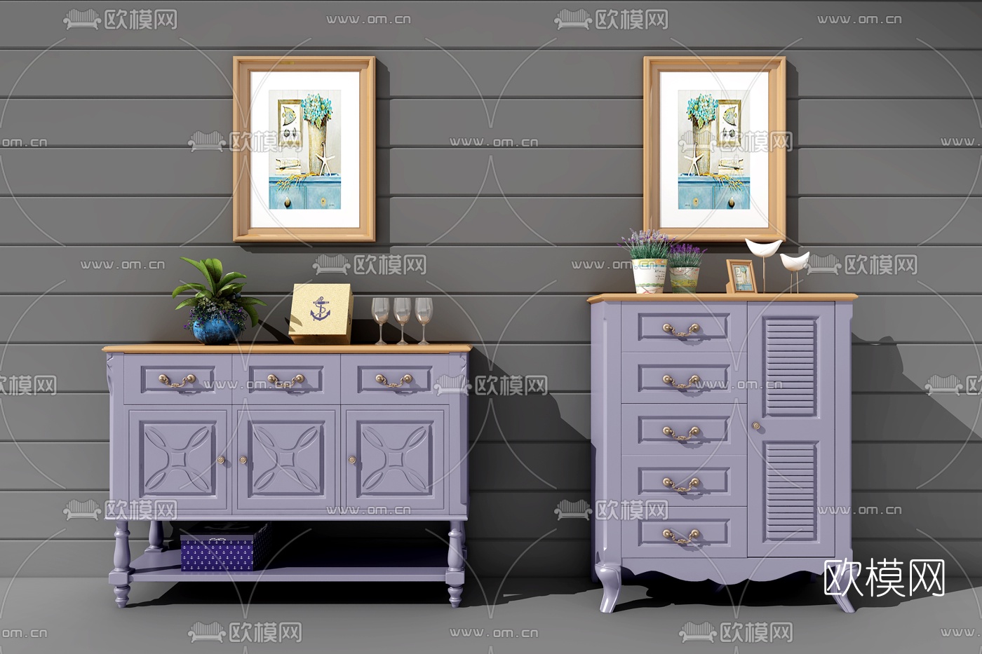 地中海边柜斗柜3D模型下载