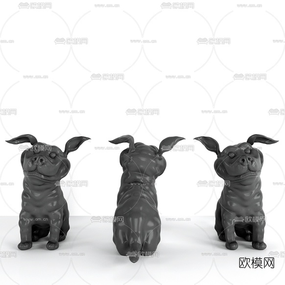 现代动物雕塑摆件3d模型下载