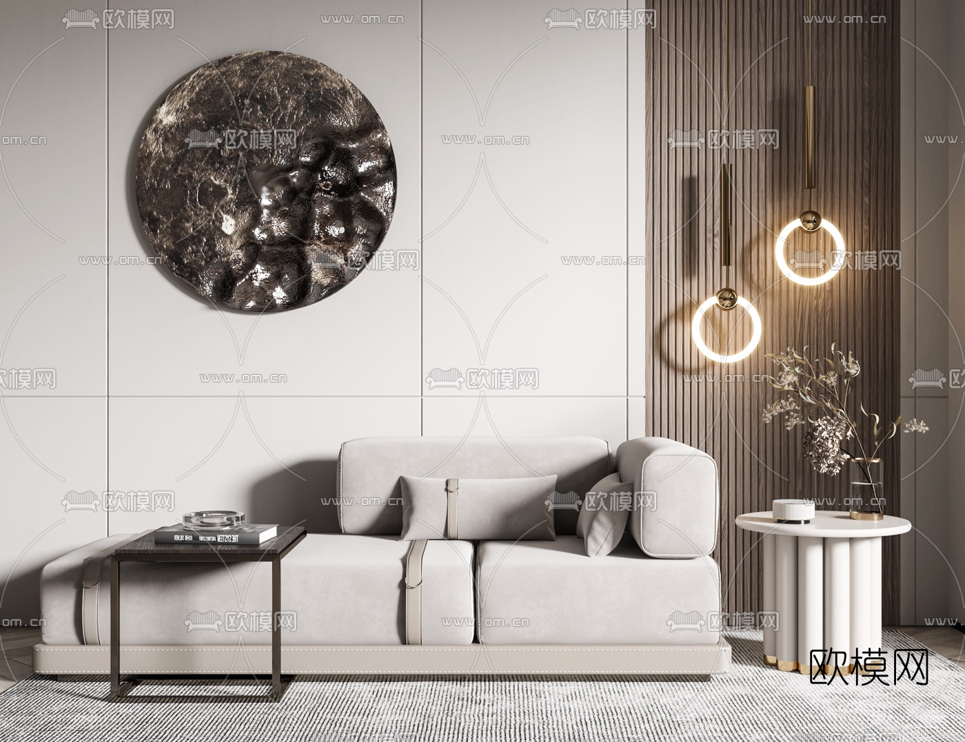 现代布艺贵妃椅3d模型下载