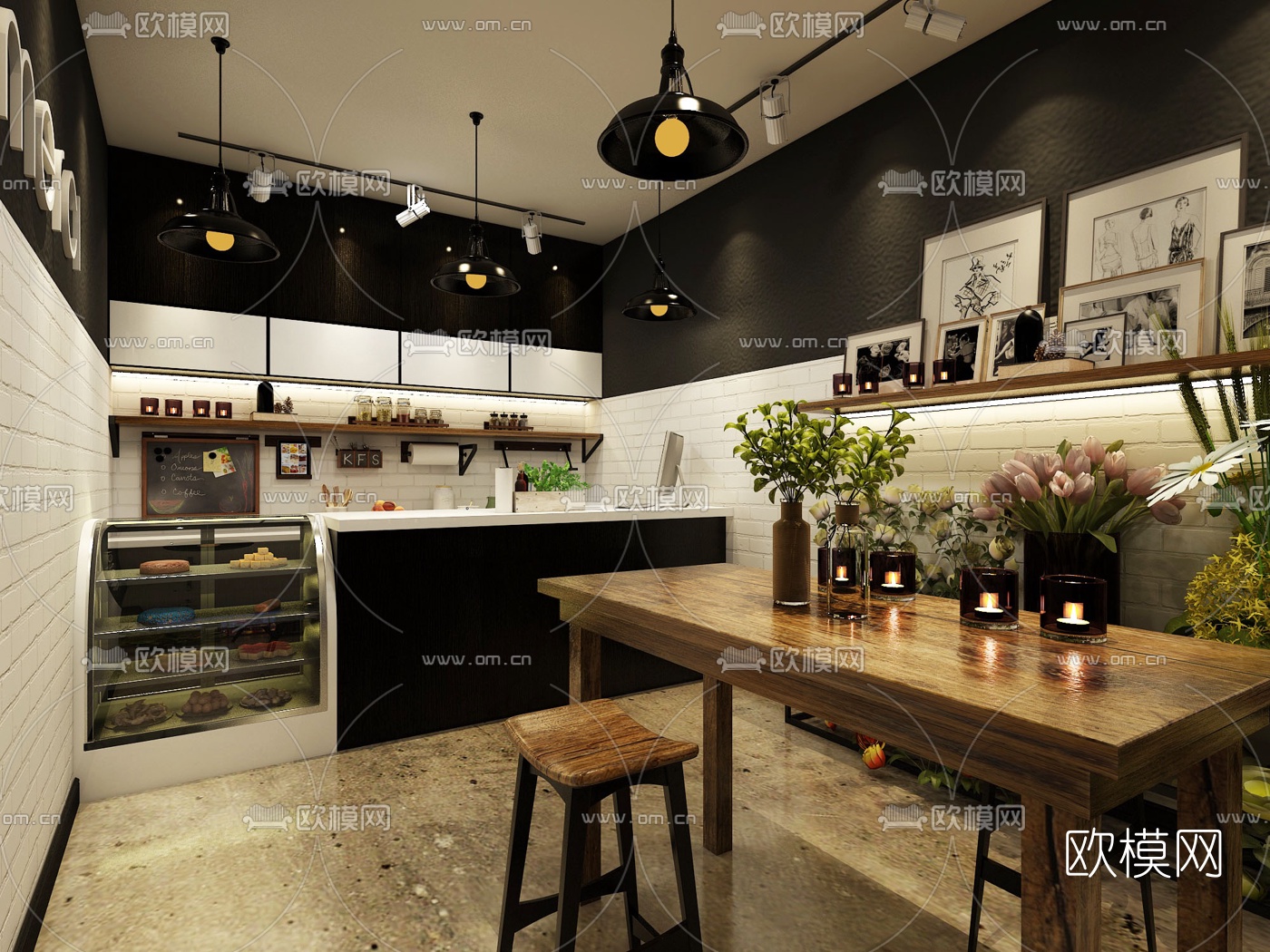 工业风花店工作区3D模型