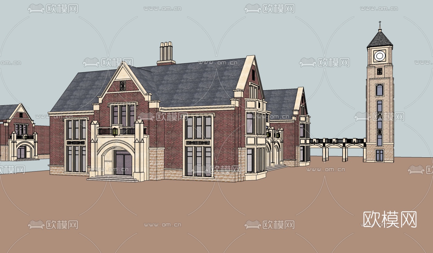 欧式商业建筑su模型下载（渲染图3）