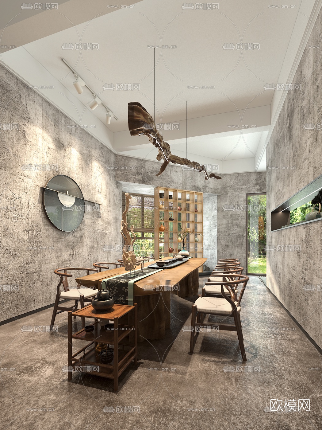 自然风茶室3d模型下载（渲染图1）