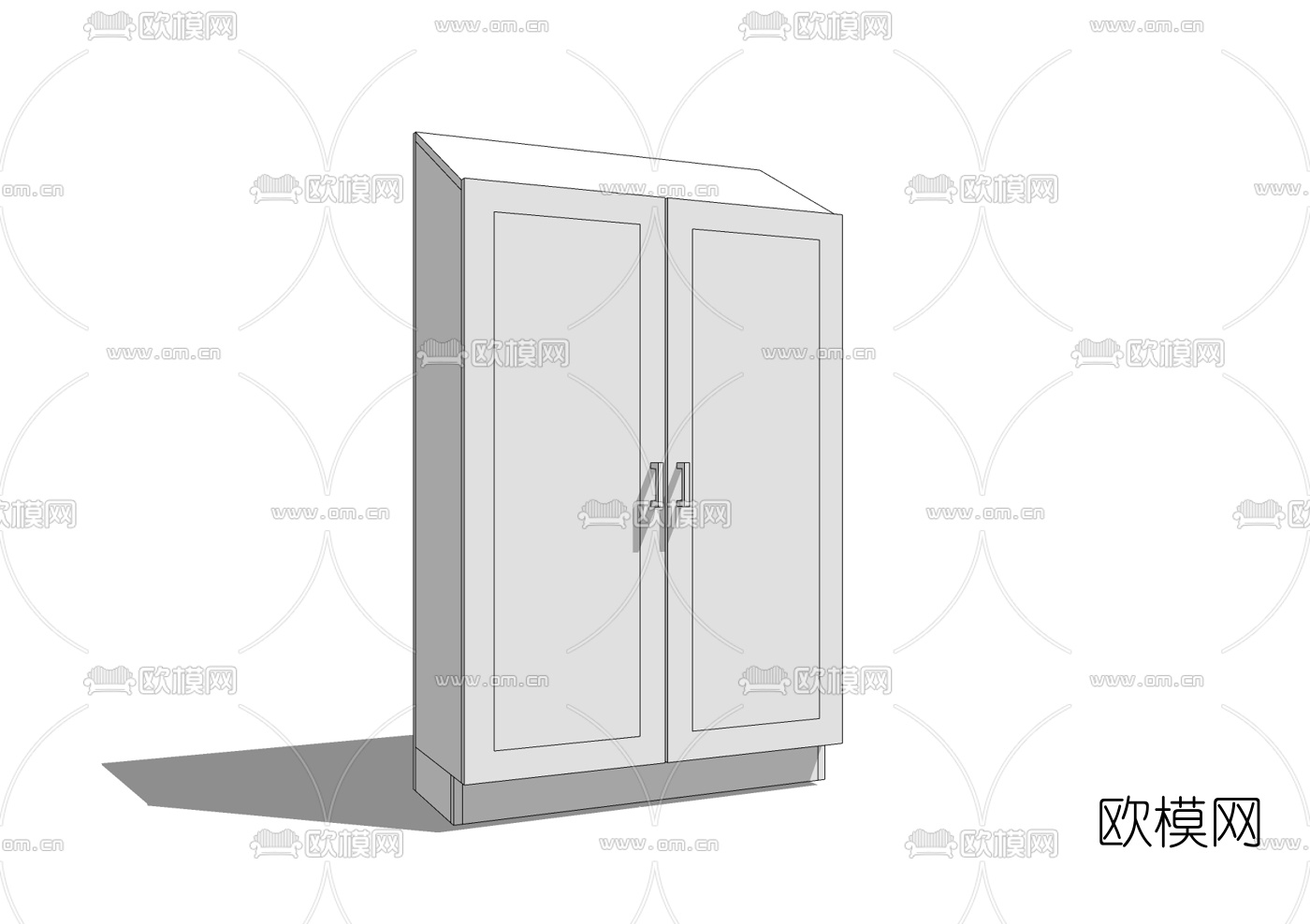 现代壁挂置物柜免费su模型下载