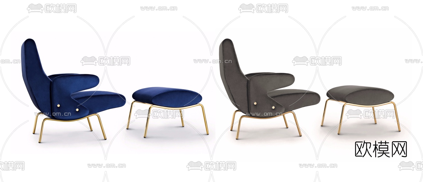 后现代休闲躺椅3d模型