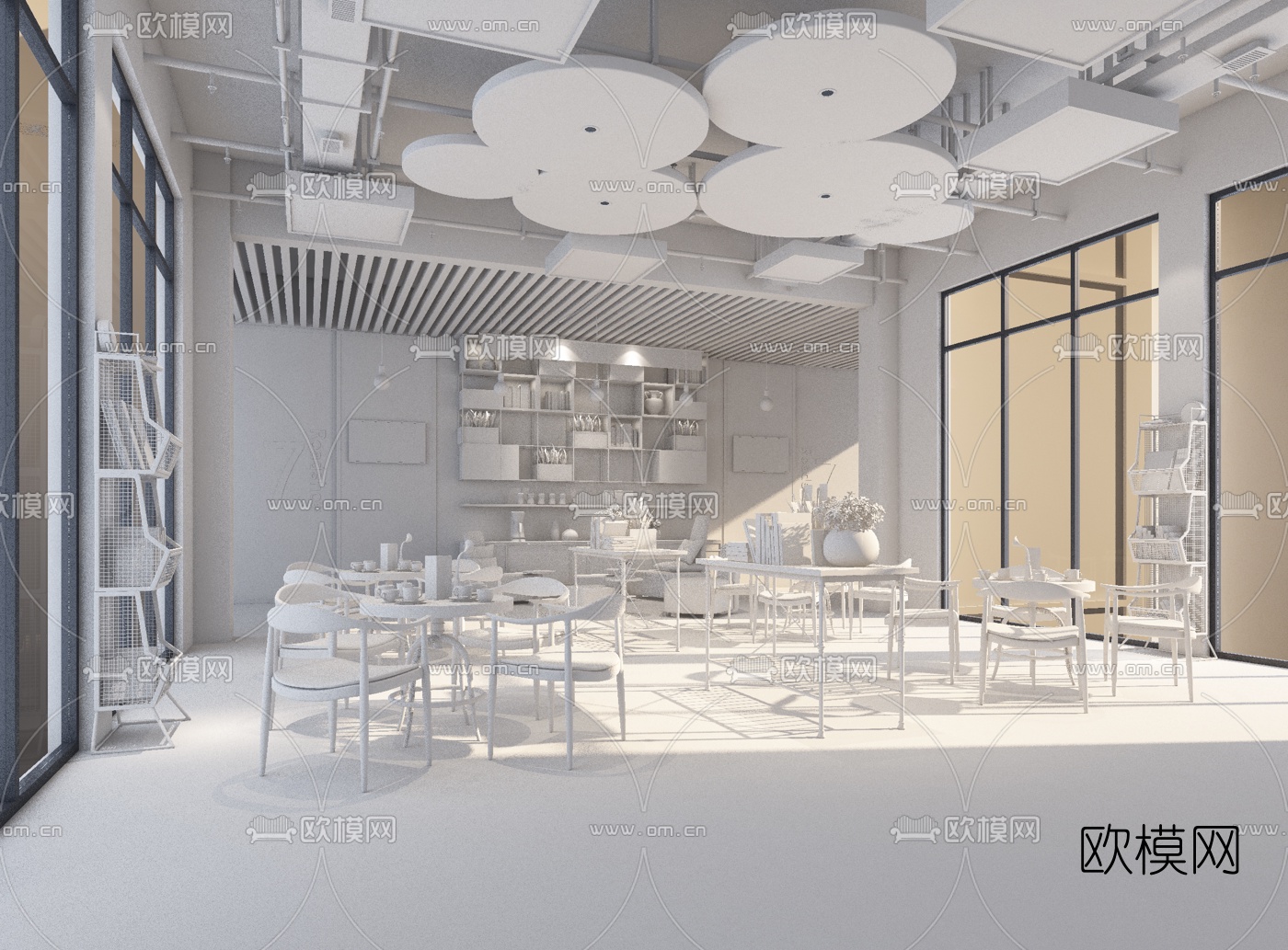 工业风茶水间3d模型下载（渲染图2）