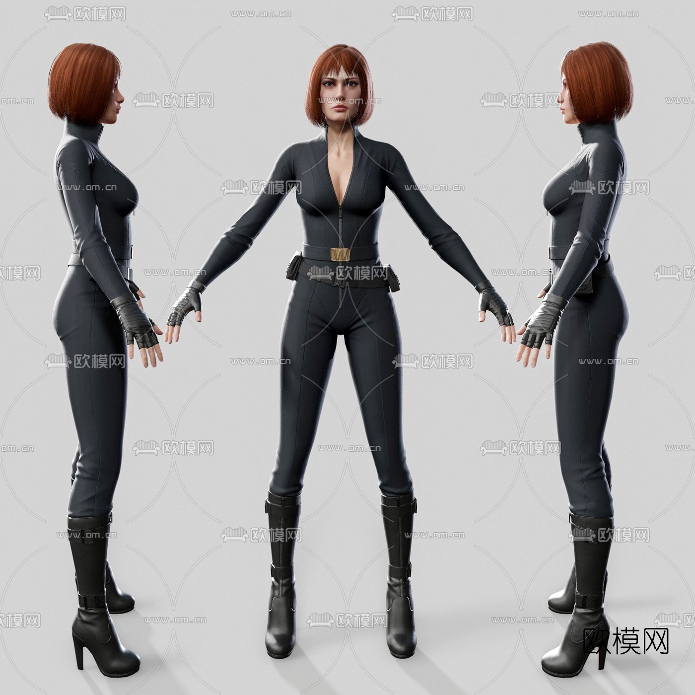 现代女性特工人物3d模型