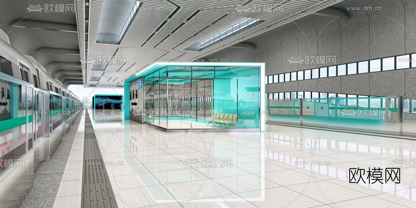 现代地铁站3d模型下载（渲染图1）