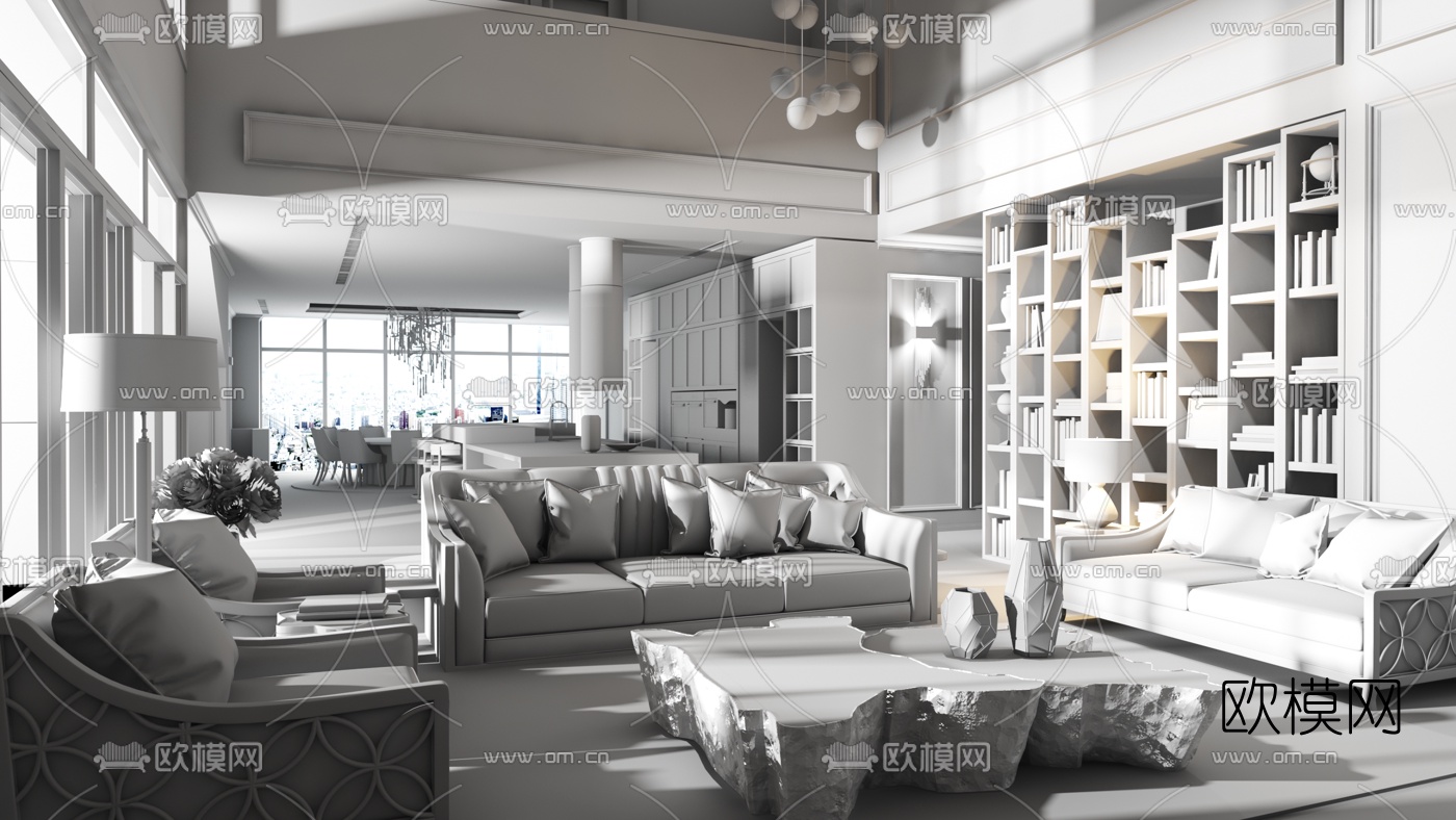 Linh NGO设计 现代客厅3d模型