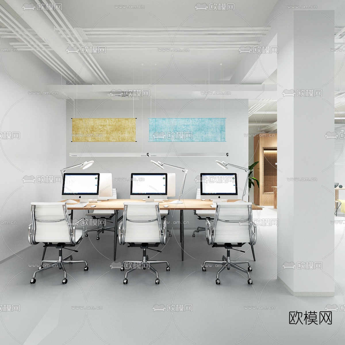 现代幼儿园教室3D模型