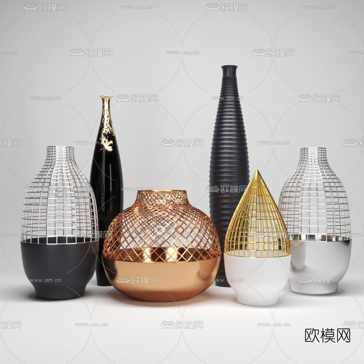 现代花瓶摆件3d模型