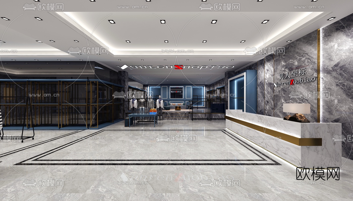 现代男装店3d模型下载（渲染图4）