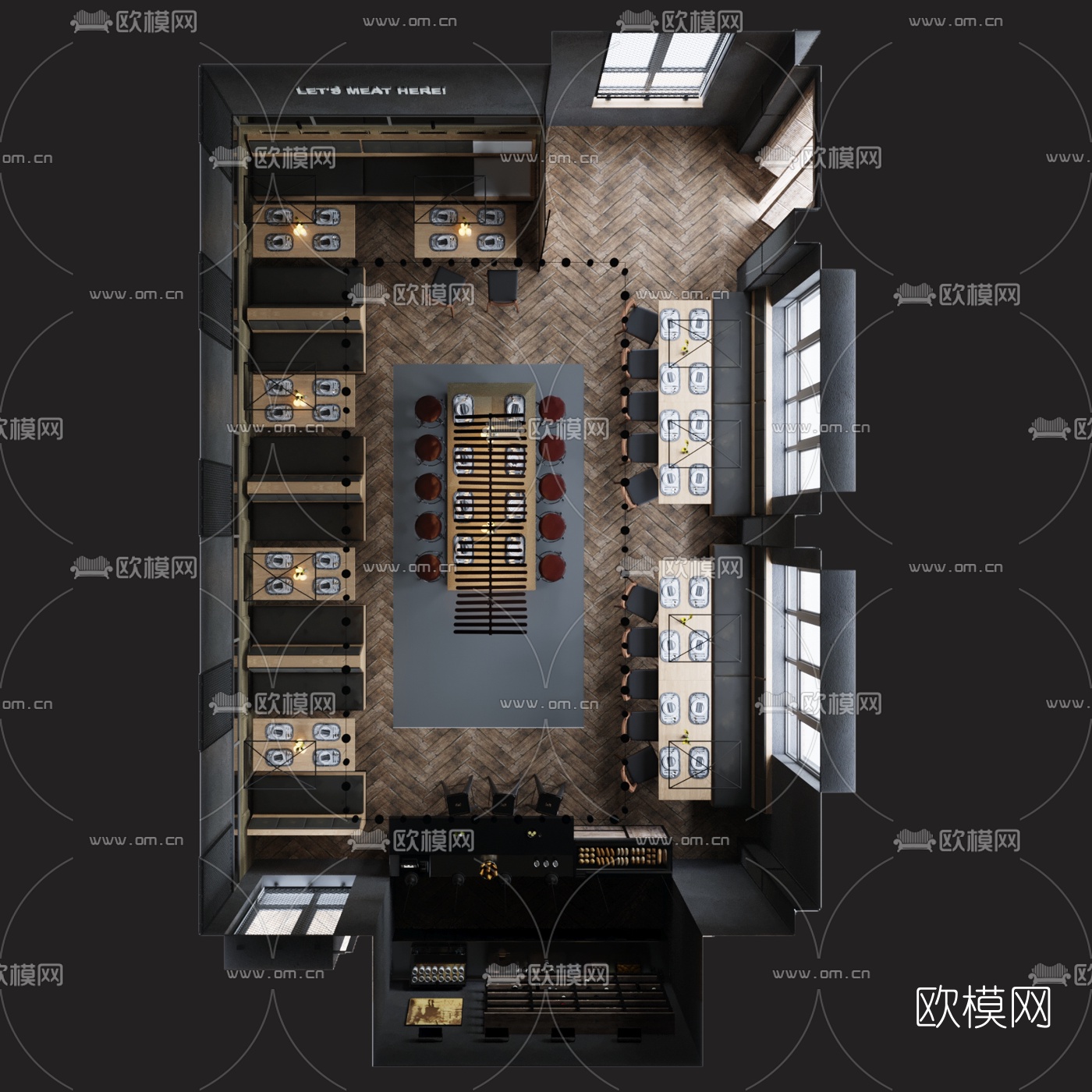 工业风音乐清吧3d模型