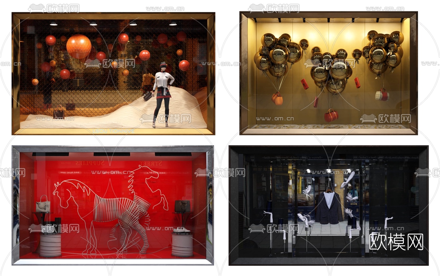 现代商业橱窗3d模型下载