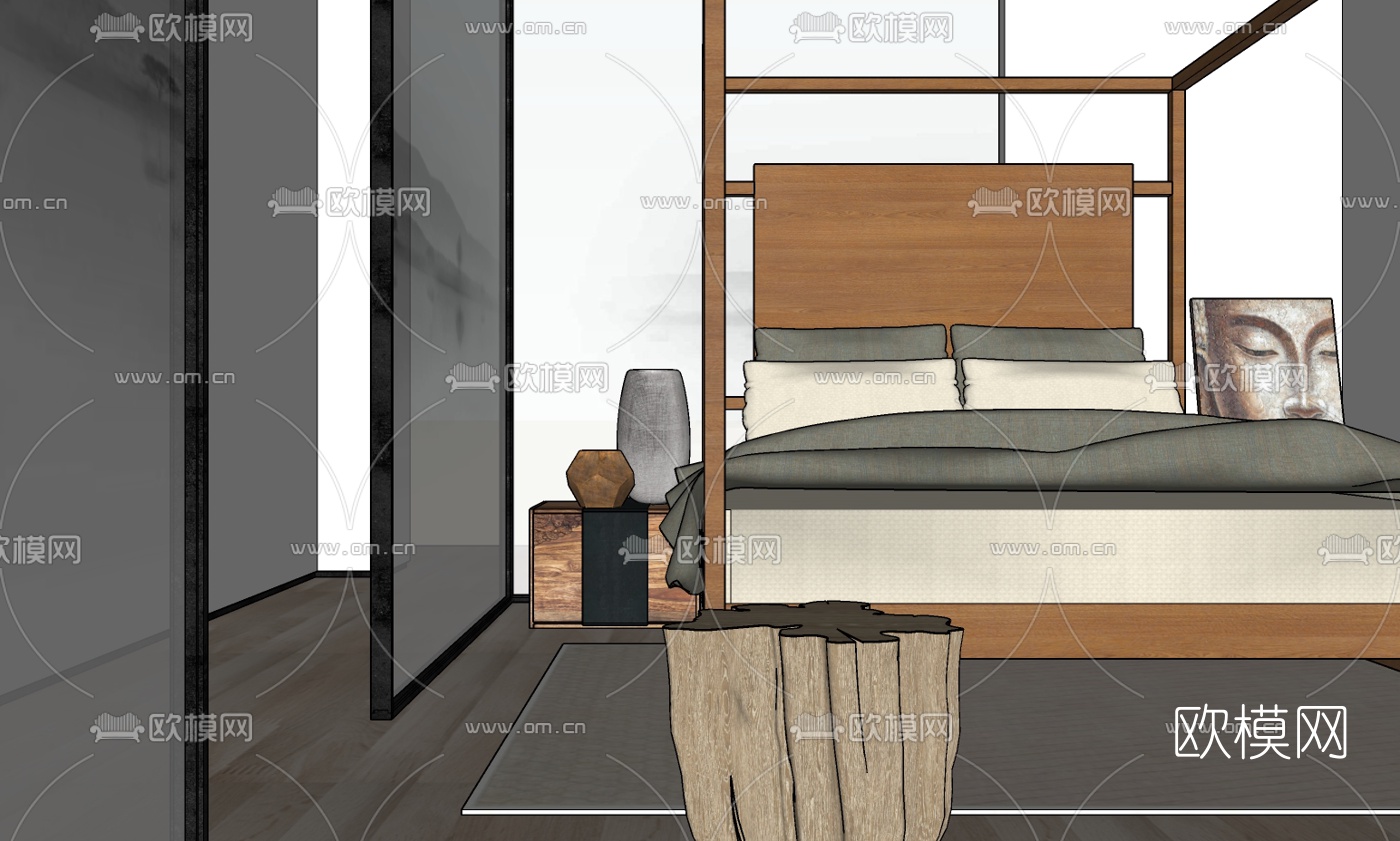 中式茶馆su模型下载（渲染图5）