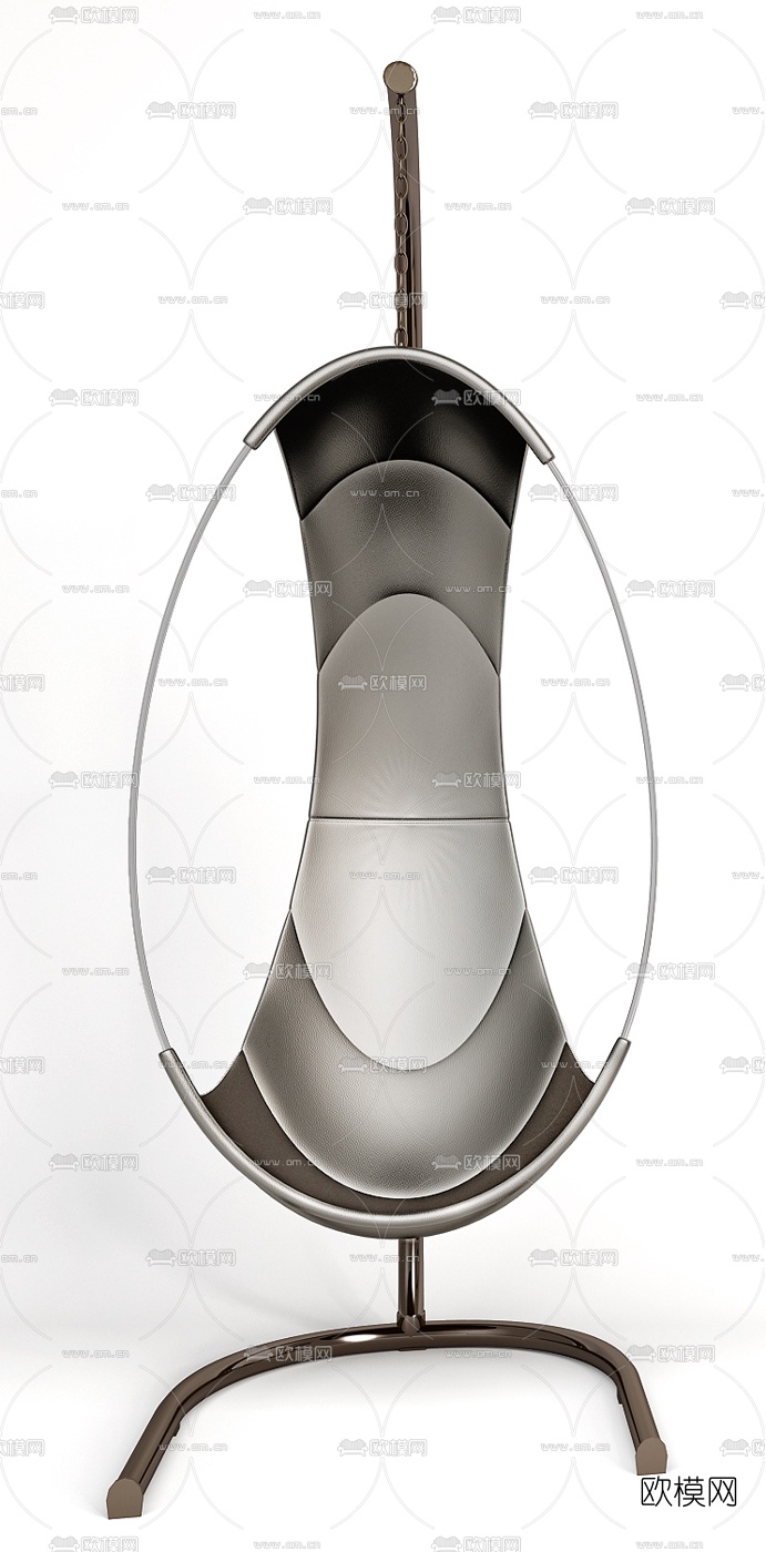 现代皮革休闲吊椅3d模型下载（渲染图3）