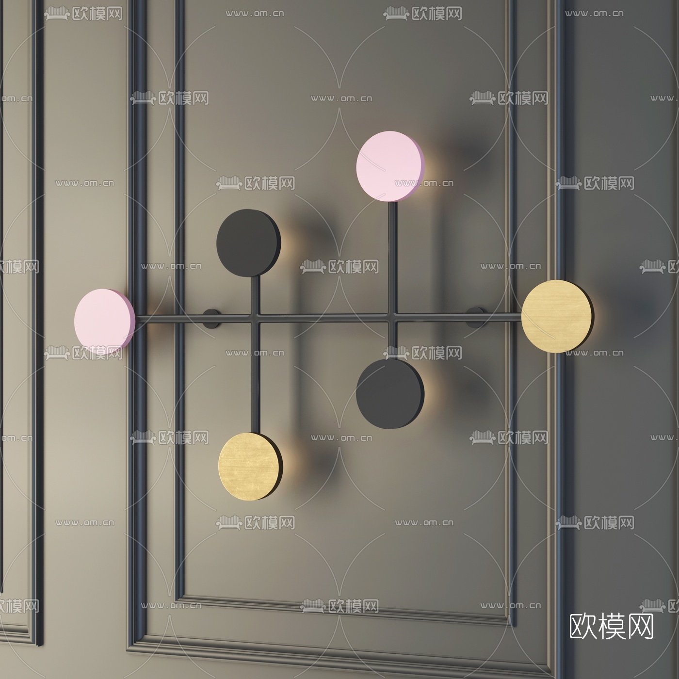 现代时尚壁灯组合3d模型