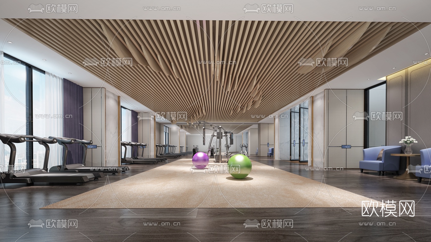 现代健身房3d模型