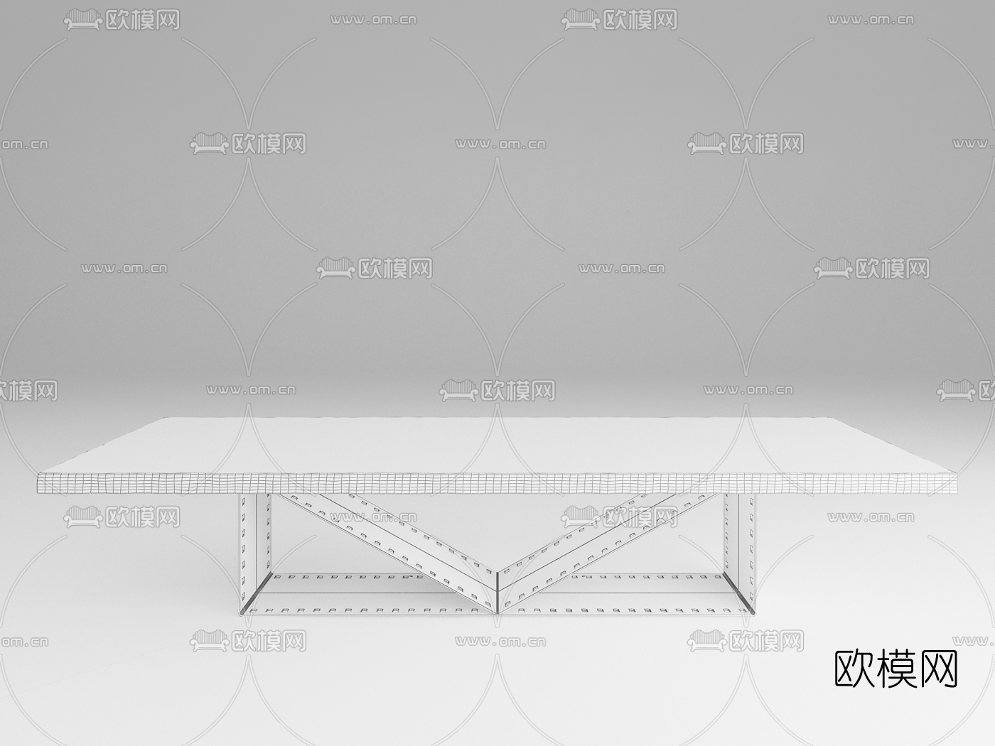 意大利Riva1920品牌 现代铁质电影胶带餐桌3d模型下载（渲染图3）