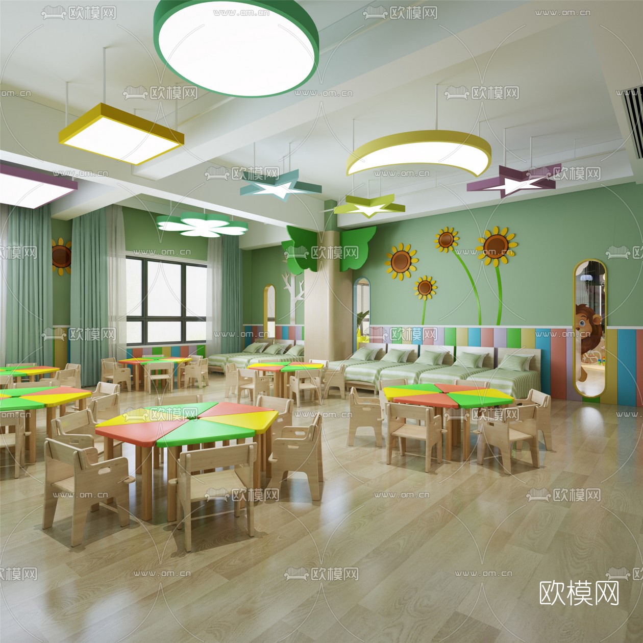 现代幼儿园3d模型