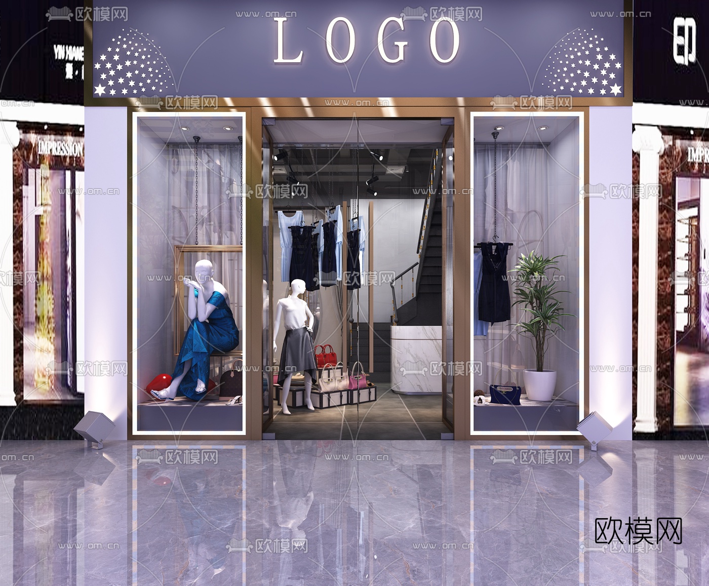 现代服装店3d模型