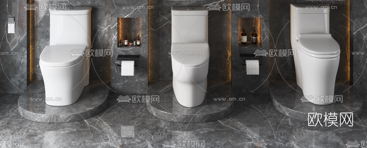 现代马桶3d模型下载（渲染图2）