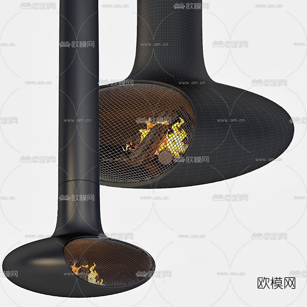 工业风壁炉3d模型