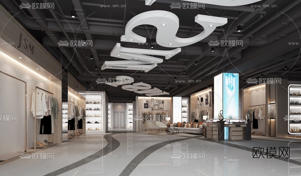 现代服装店3d模型下载(渲染图2)