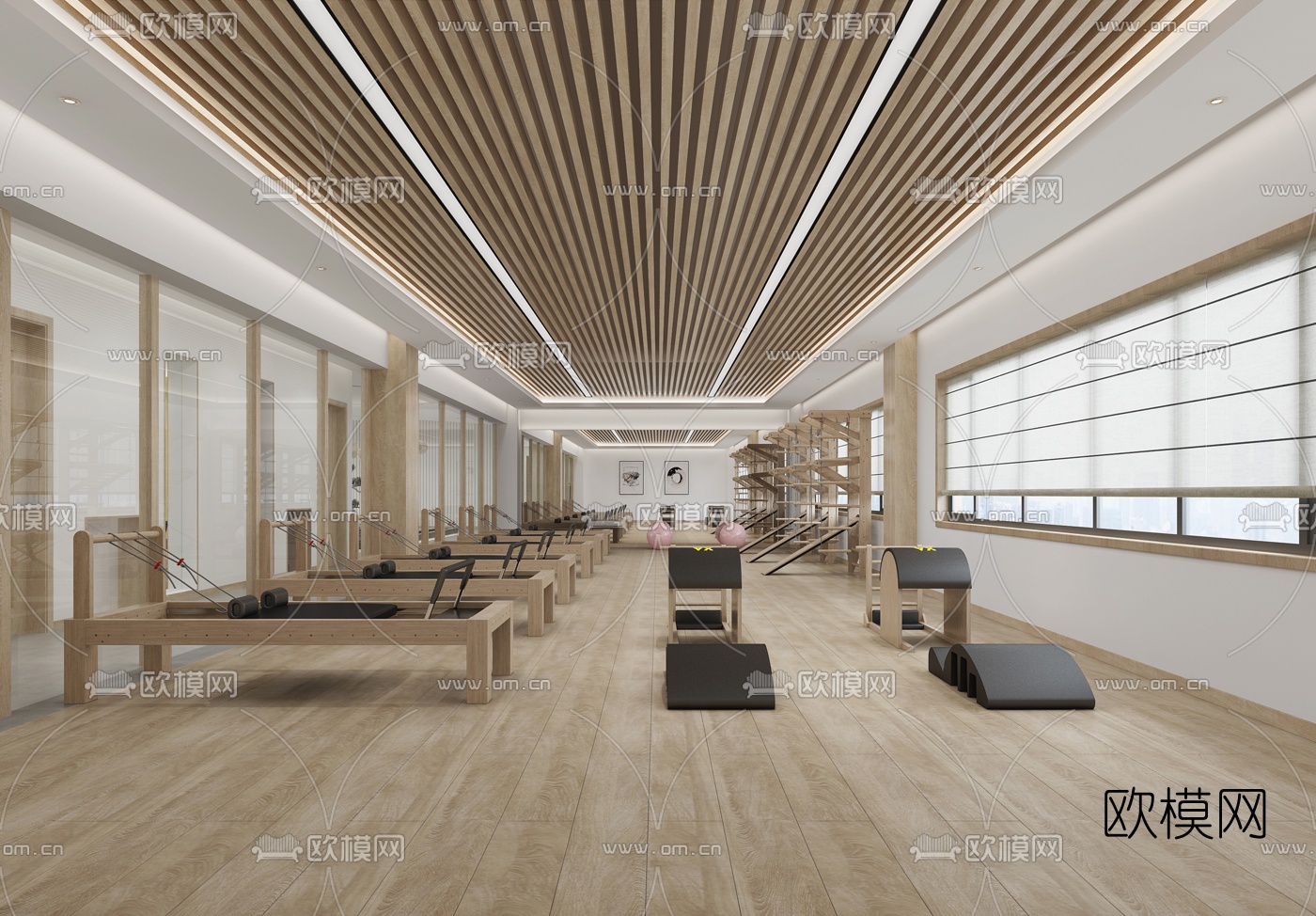 现代瑜伽馆健身房3d模型