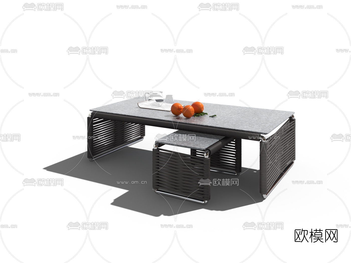 意大利FLEXFORM品牌 现代编织户外茶几3d模型