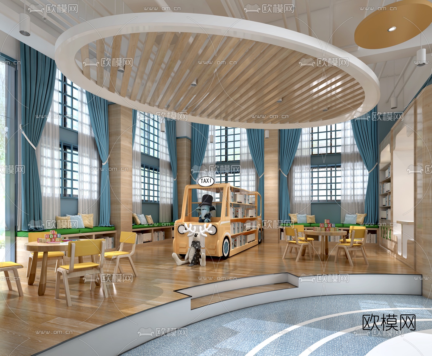 现代儿童图书馆3d模型下载