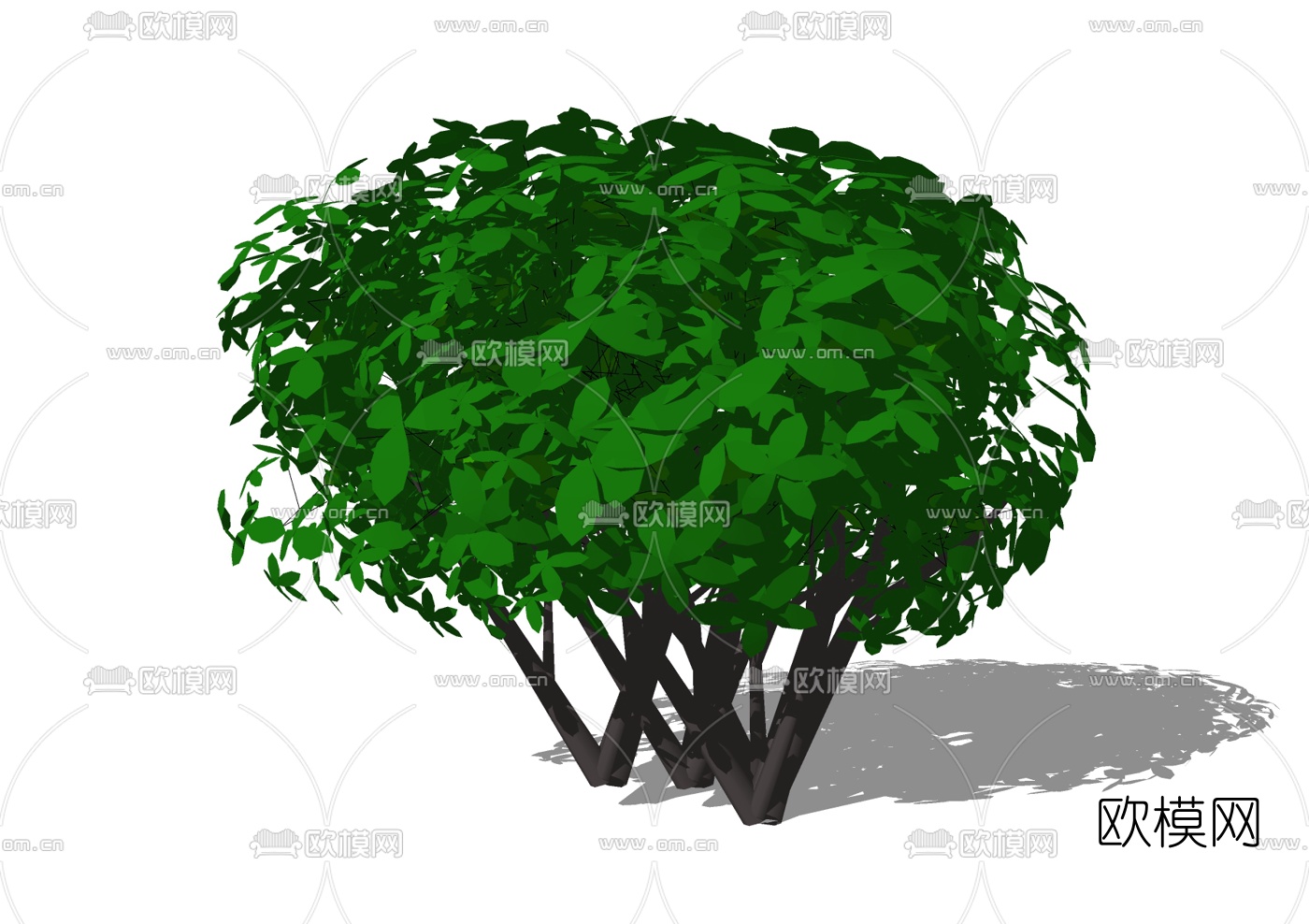 现代灌木球免费su模型下载