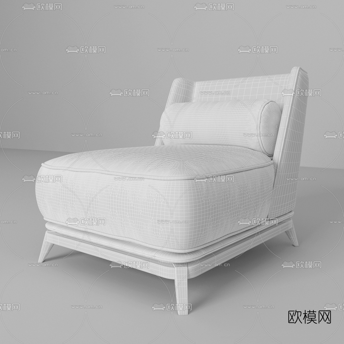 现代布艺休闲椅3d模型