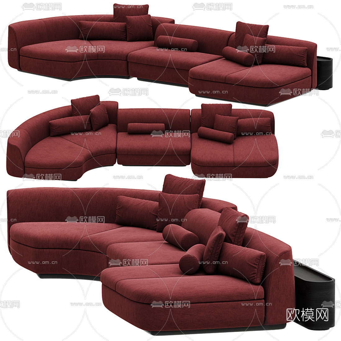 BAXTER 现代布艺多人沙发3d模型下载（渲染图1）