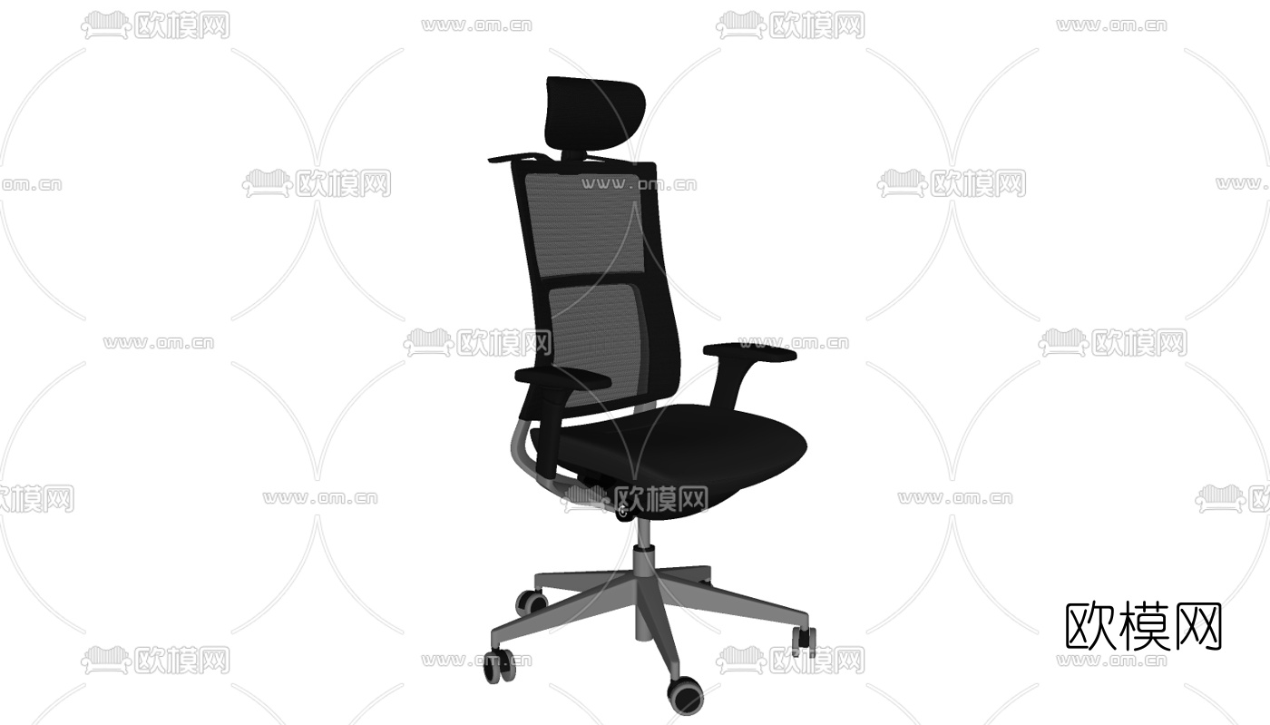 现代办公椅su模型下载（渲染图2）