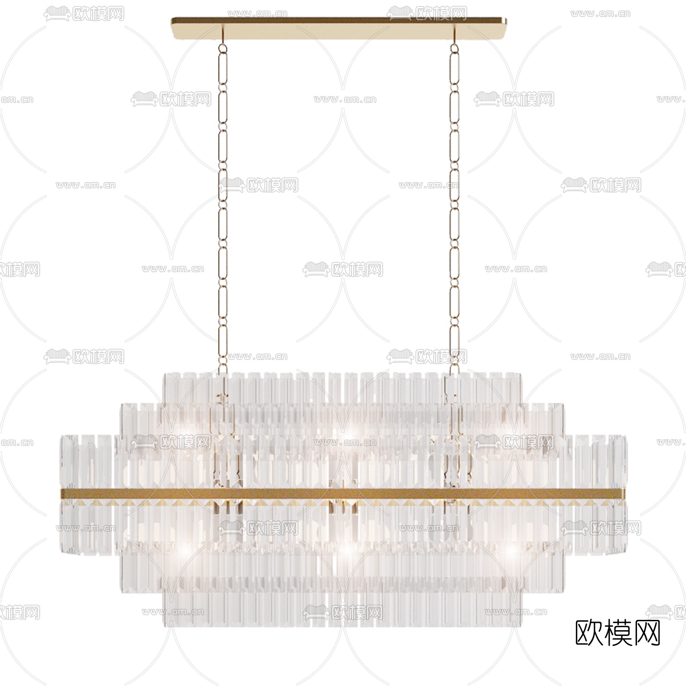 现代水晶多层吊灯3d模型下载（渲染图5）