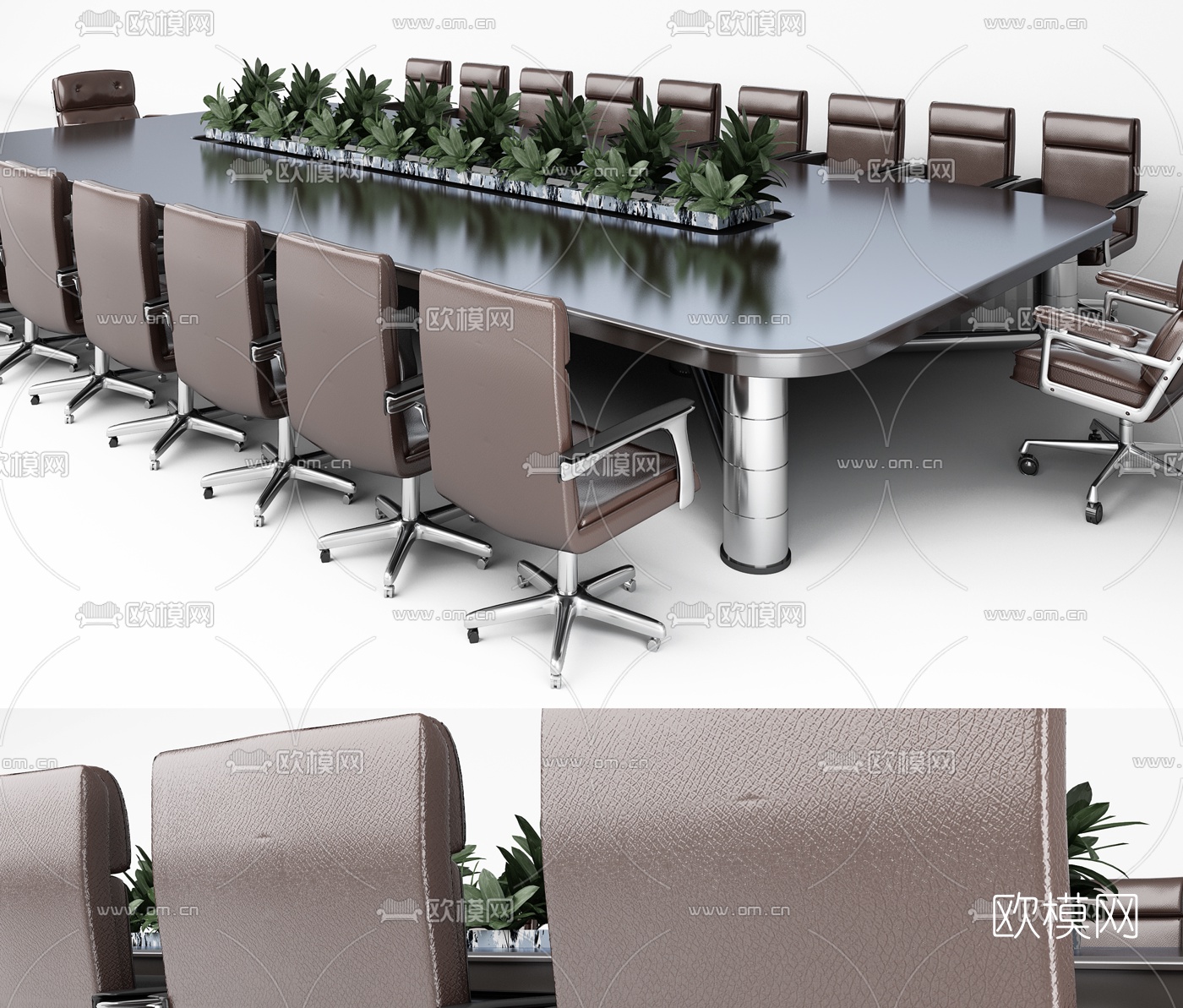 现代会议桌椅3D模型-免费3dmax模型库-欧模网