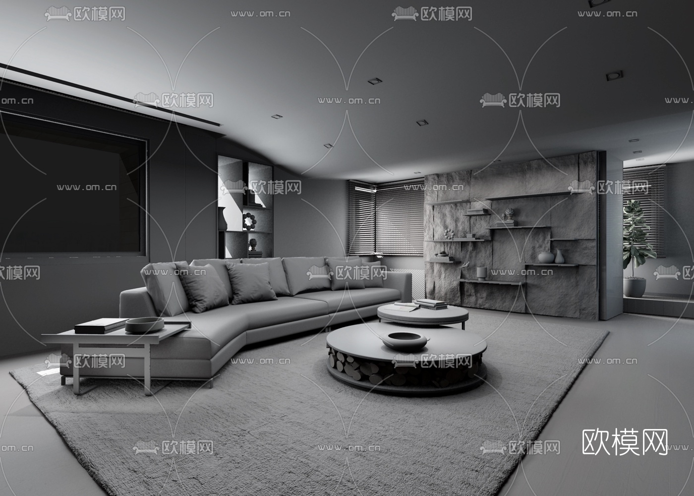 唐忠汉设计 现代客厅3D模型