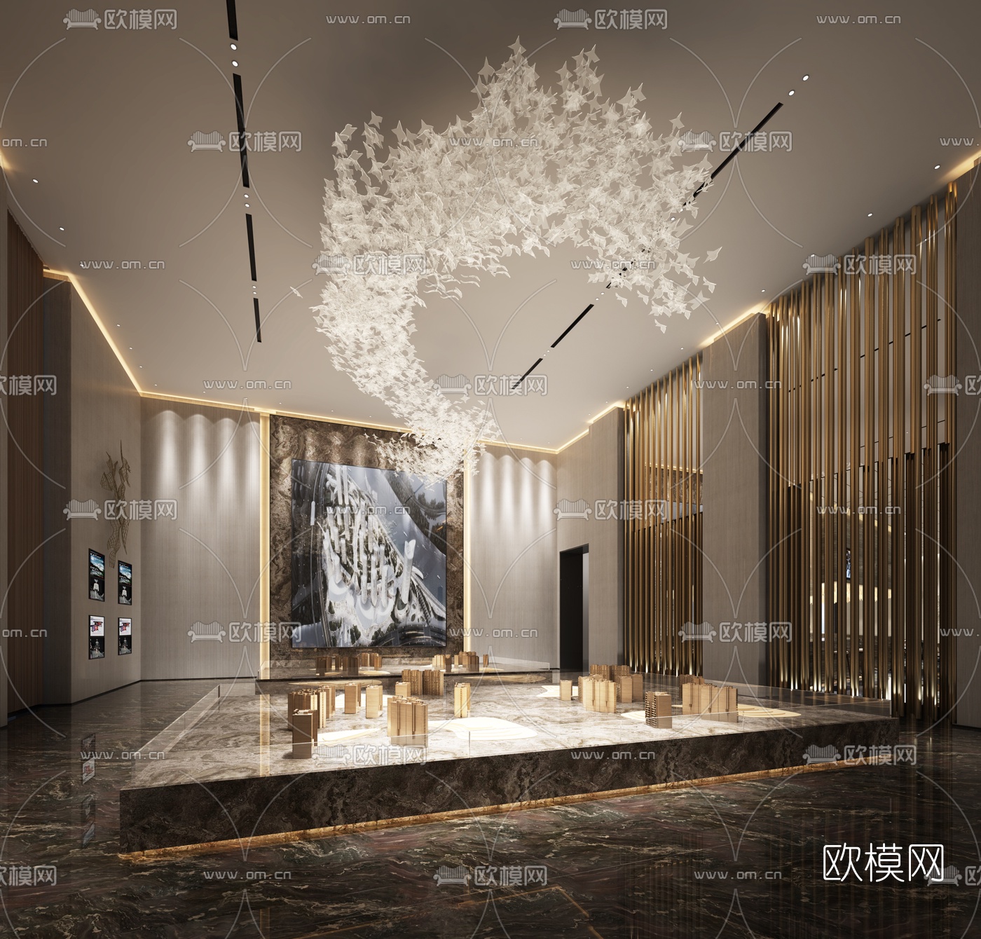现代售楼部沙盘区3d模型下载_ID10252077_3dmax免费模型-欧模网