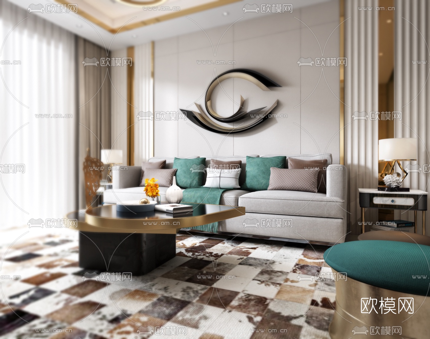 后现代客厅3d模型