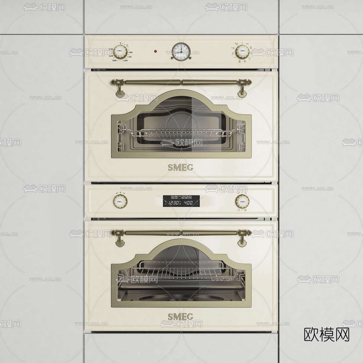 欧式烤箱组合3D模型