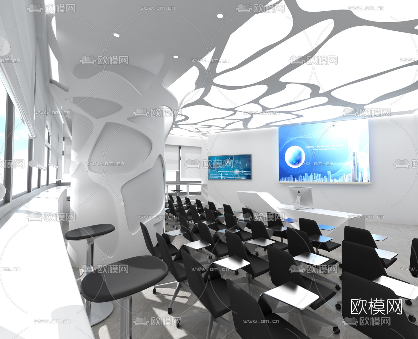 现代科技办公室会议室3d模型