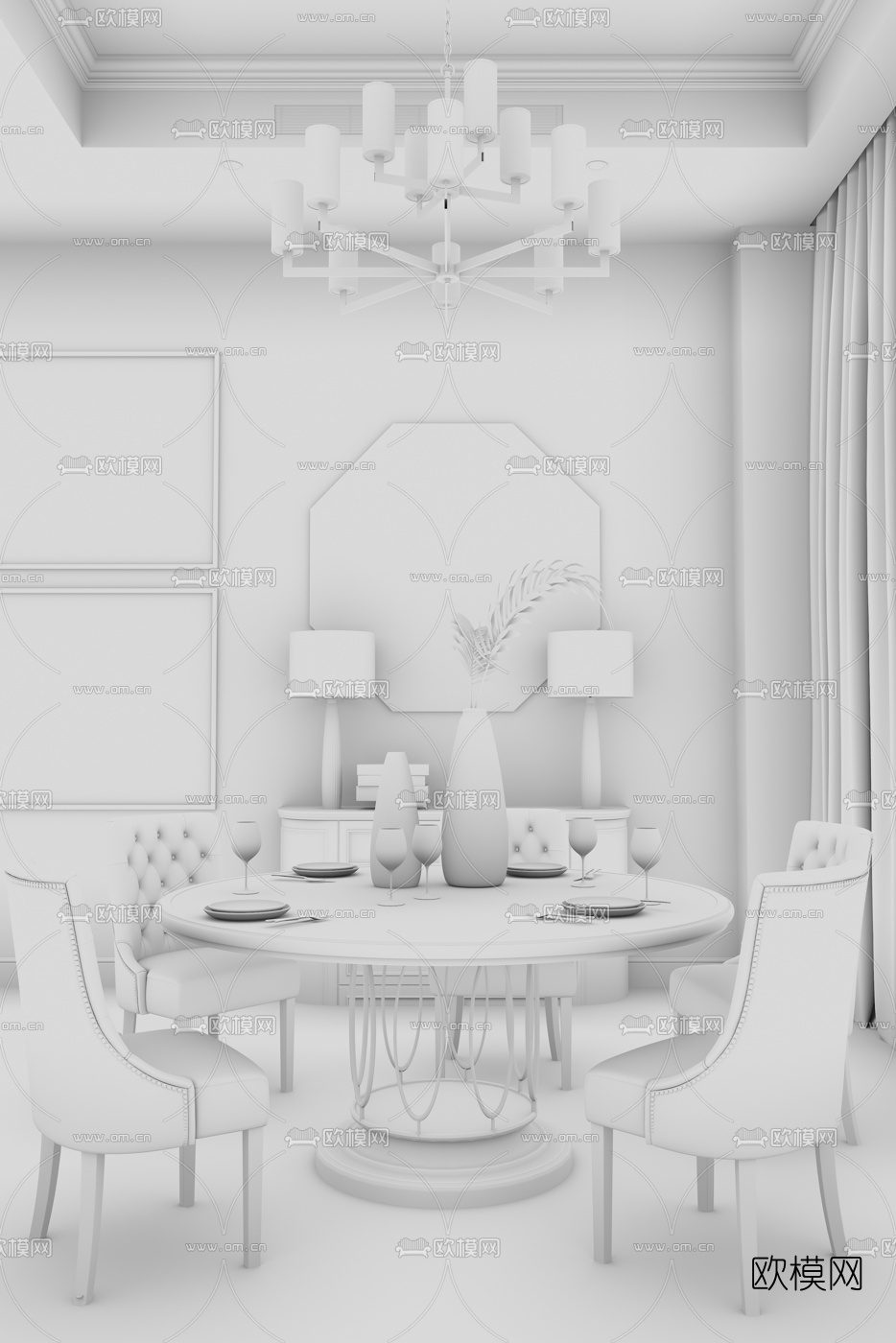 杭州JULIE软装设计 美式餐厅3D模型