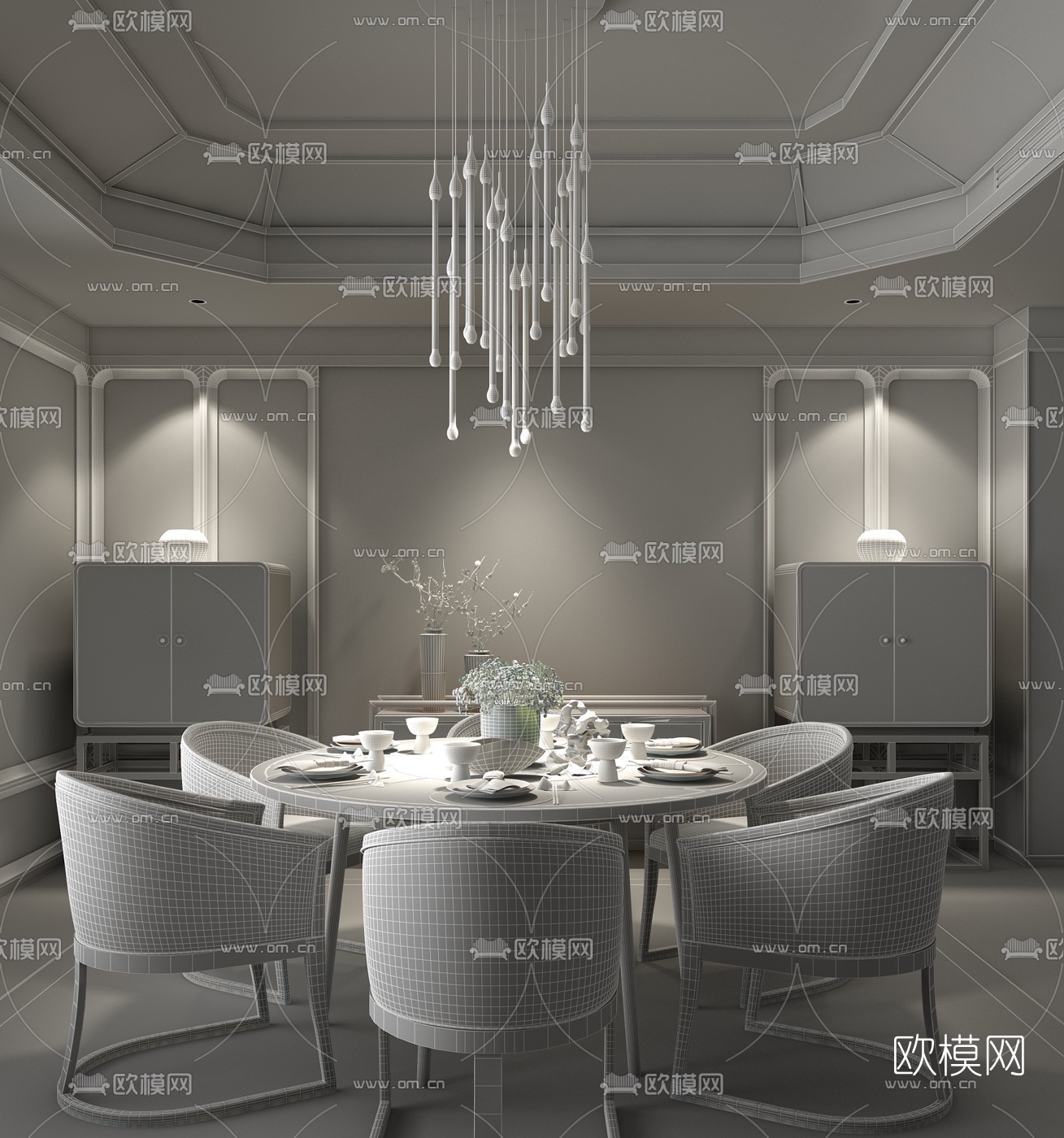戴勇 新中式餐厅3D模型