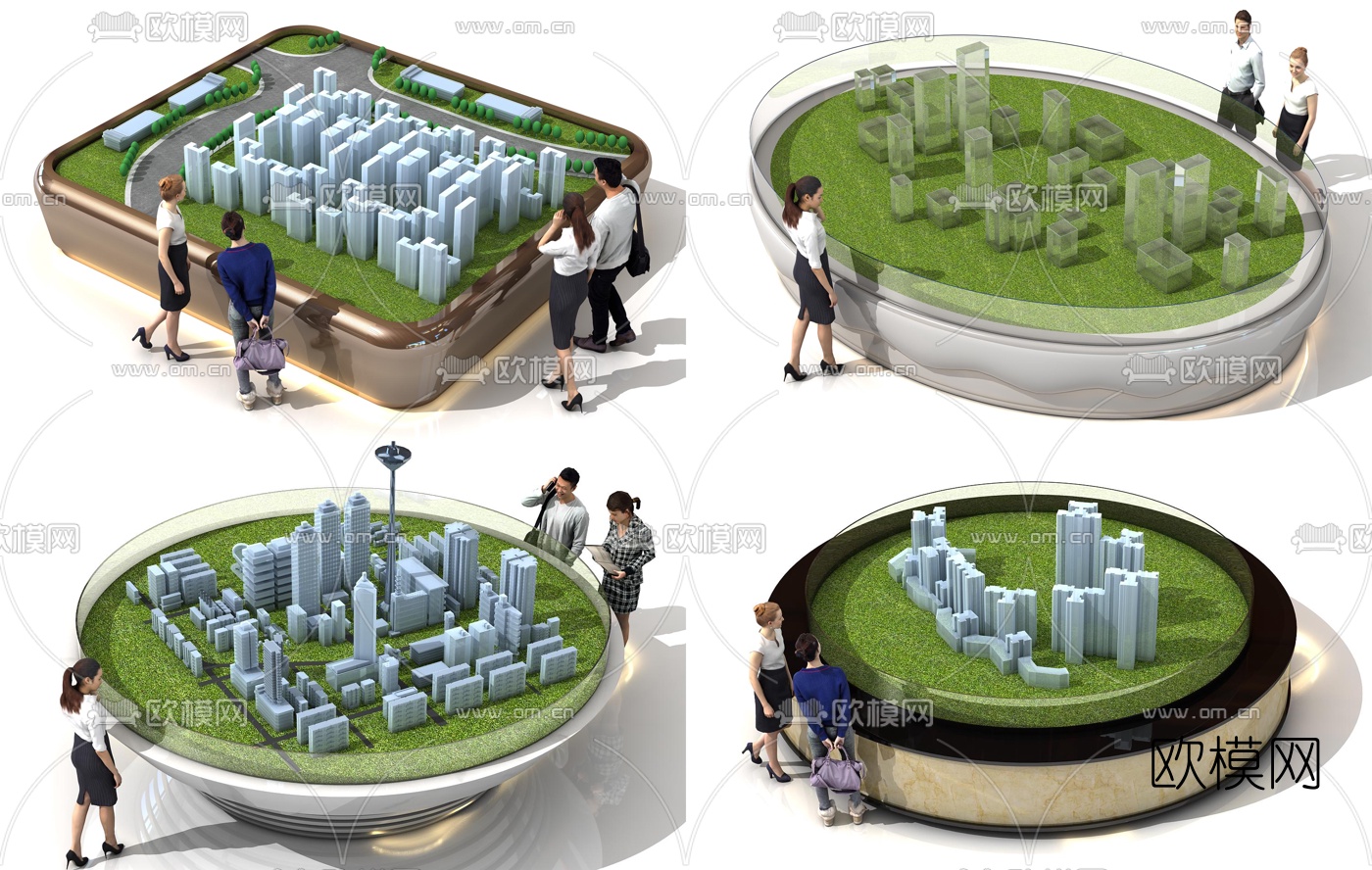 现代售楼处沙盘3d模型