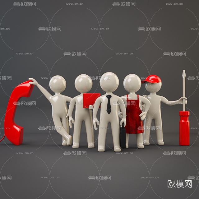 现代儿童人物摆件3D模型