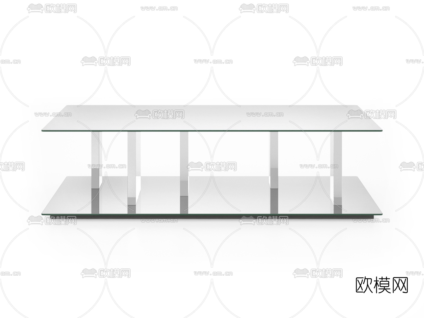 现代玻璃茶几3d模型