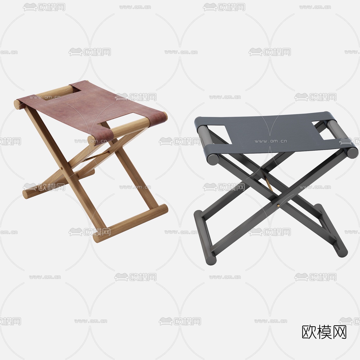 现代折叠凳子3d模型下载