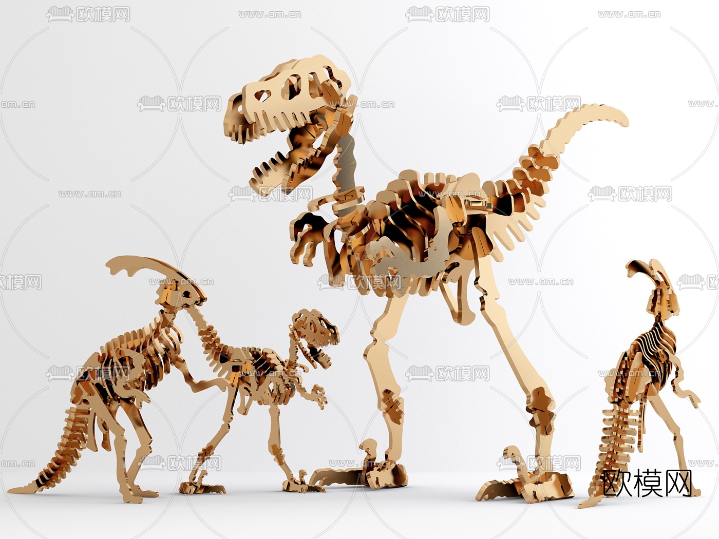 现代恐龙雕塑摆件3d模型