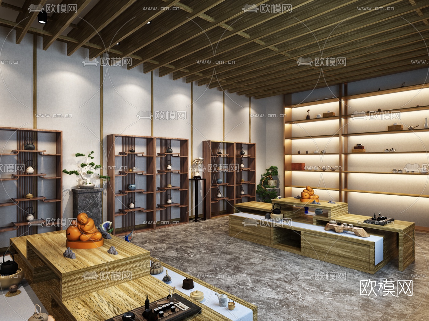 新中式茶具专卖店3D模型