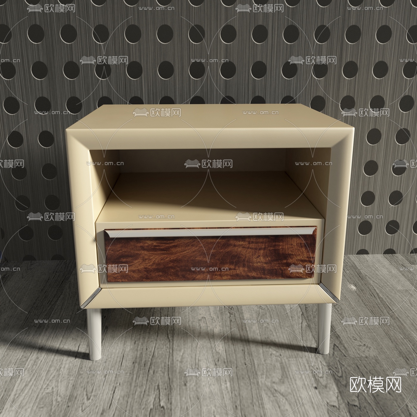 宾利现代实木床头柜组合3D模型下载（渲染图4）